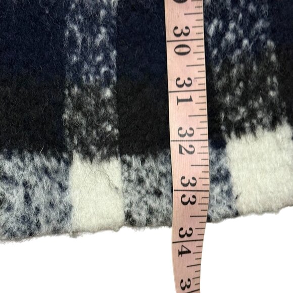 Modcloth Women's Ladylike Lately Collared Coat SZ L Plaid Black White Cozycore - Picture 7 of 7